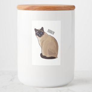 Rótulo Para Comida Ilustração de desenho animado de gato siamês