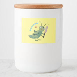 Rótulo Para Comida Ilustração de desenho animado de insetos de críque