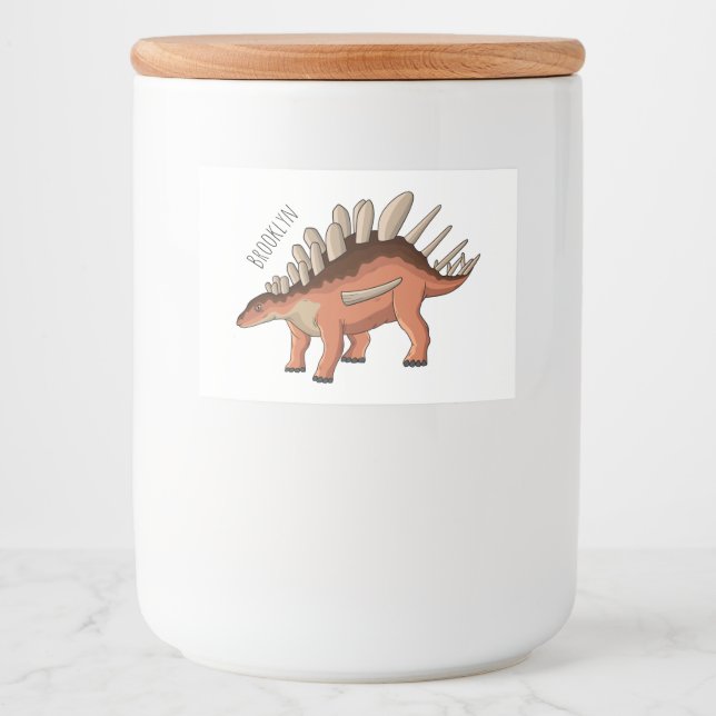 Rótulo Para Comida Ilustração de desenho animado de Kentrosaurus (Frente)