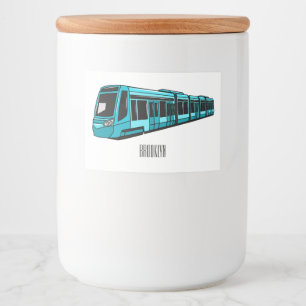 Rótulo Para Comida Ilustração de desenho animado de locomotiva elétri