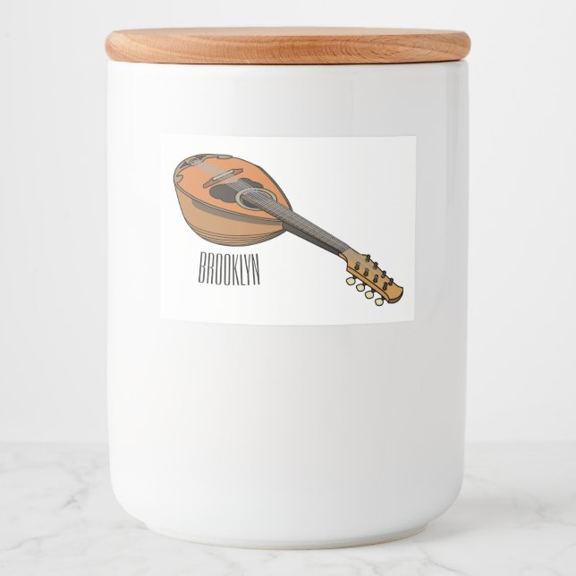 Rótulo Para Comida Ilustração de desenho animado de Mandolin (Frente)