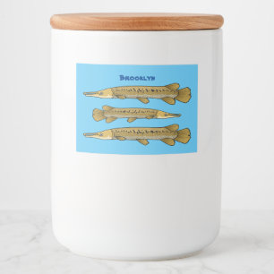 Rótulo Para Comida Ilustração de desenho animado de marisco de jacaré