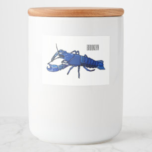 Rótulo Para Comida Ilustração de desenho animado de marron azul