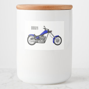 Rótulo Para Comida Ilustração de desenho animado de motocicleta Chopp