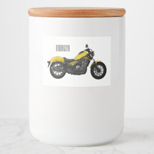 Rótulo Para Comida Ilustração de desenho animado de motociclo cruzado