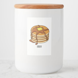Rótulo Para Comida Ilustração de desenho animado de Pancake