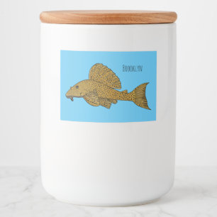 Rótulo Para Comida ilustração de desenho animado de peixe Pleco