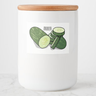 Rótulo Para Comida Ilustração de desenho animado de pepino