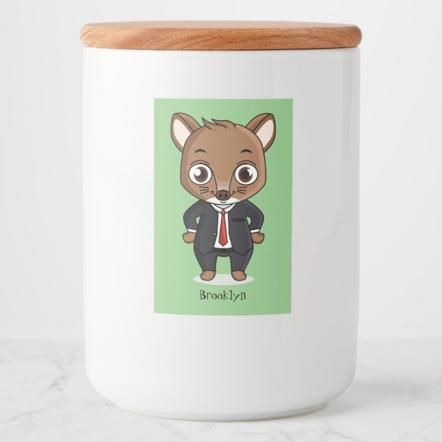 Rótulo Para Comida Ilustração de desenho animado de rato bonito (Frente)