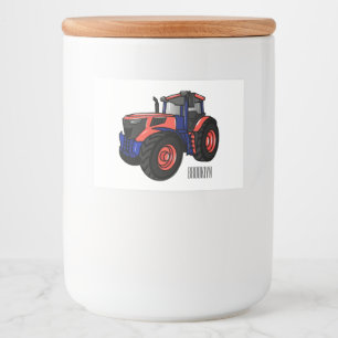 Rótulo Para Comida Ilustração de desenho animado de trator