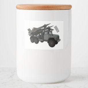 Rótulo Para Comida Ilustração de desenho animado de veículos mísseis