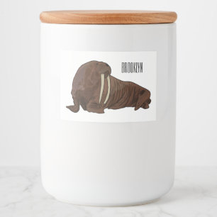 Rótulo Para Comida Ilustração de desenho animado de Walrus