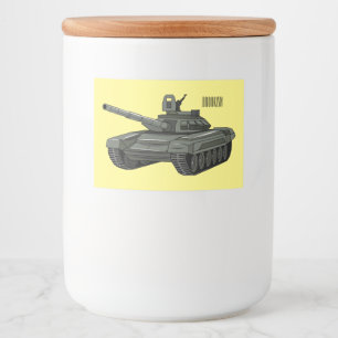 Rótulo Para Comida Ilustração de desenho animado do Tanque