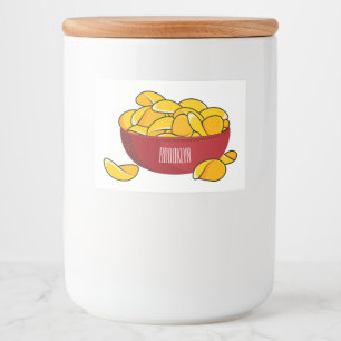Rótulo Para Comida Ilustração de desenho animado em chip de batata