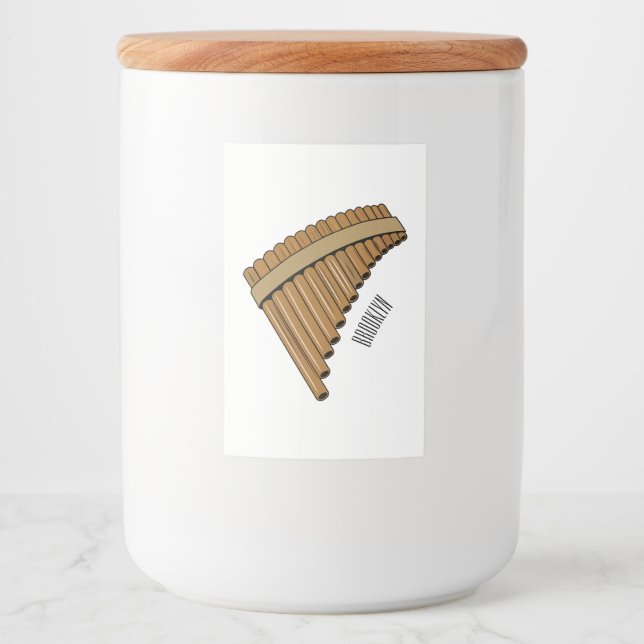 Rótulo Para Comida Ilustração de desenho animado em flauta/panuccões (Frente)