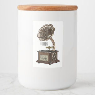 Rótulo Para Comida Ilustração de desenho animado girável