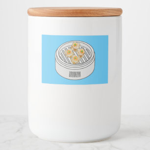 Rótulo Para Comida Ilustração de desenho animado Shumai dim sum