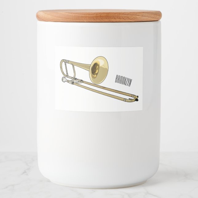 Rótulo Para Comida Ilustração de desenho animado Trombone (Frente)