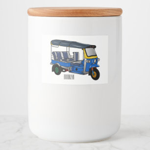 Rótulo Para Comida Ilustração de desenho animado Tuk tuk