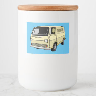 Rótulo Para Comida Ilustração de desenho da van clássica