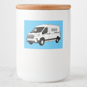 Rótulo Para Comida Ilustração de desenho de carrinha de entrega