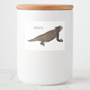 Rótulo Para Comida Ilustração de desenho de lagarto com horda-regal