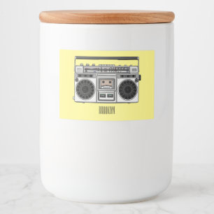 Rótulo Para Comida Ilustração de desenho de rádio