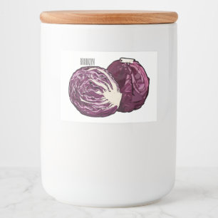 Rótulo Para Comida Ilustração de desenho de repolho vermelho