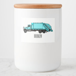 Rótulo Para Comida Ilustração de desenho do caminhão de lixo