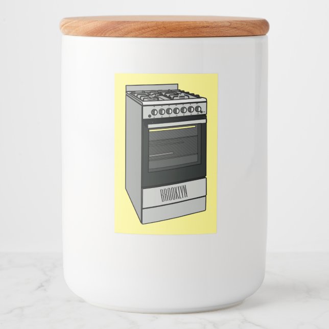 Rótulo Para Comida Ilustração de desenho do fogão elétrico (Frente)