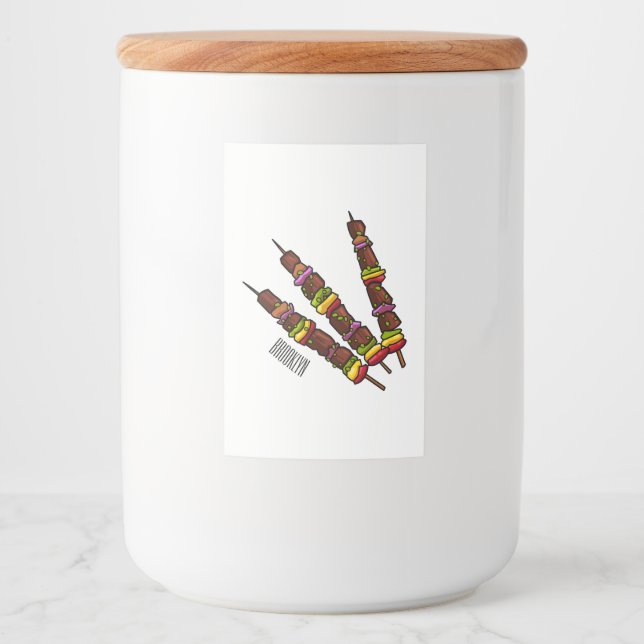 Rótulo Para Comida Ilustração de desenho do Kebab ou kabob (Frente)