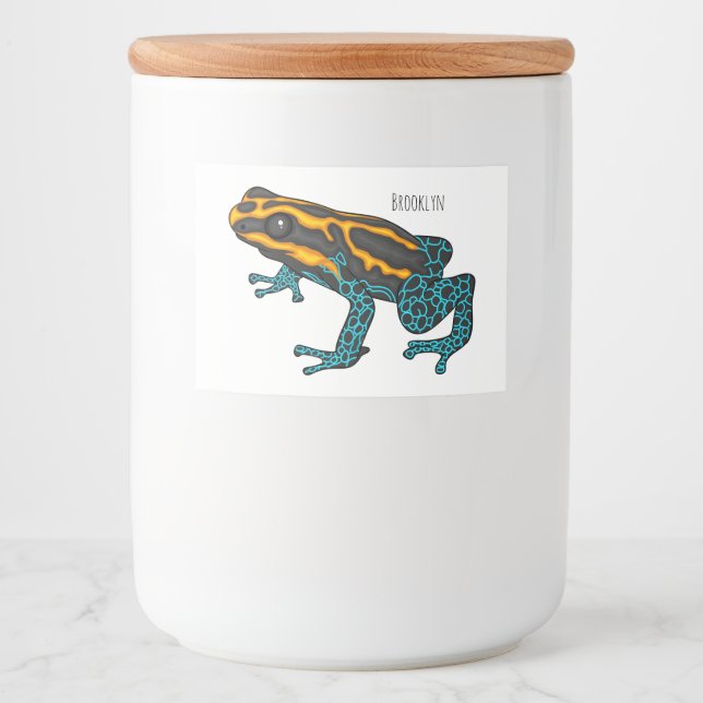 Rótulo Para Comida Ilustração de desenho do sapo Dart Veneno (Frente)