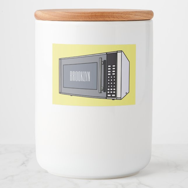 Rótulo Para Comida Ilustração de desenho em micro-ondas (Frente)