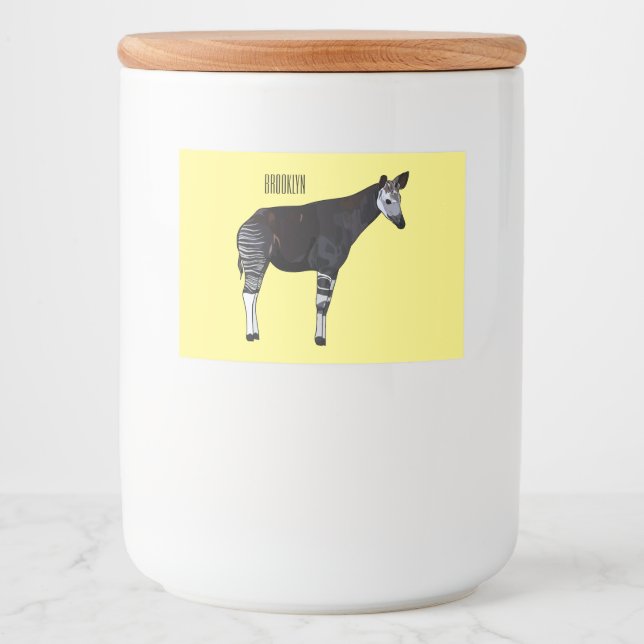 Rótulo Para Comida Ilustração de desenho em Okapi (Frente)