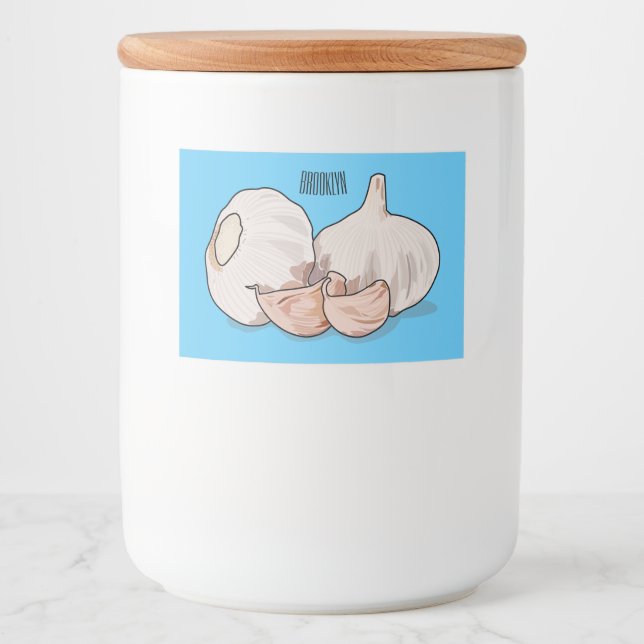 Rótulo Para Comida Ilustração de desenho em quadrinhos (Frente)