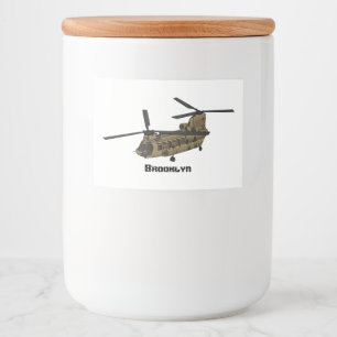 Rótulo Para Comida Ilustração de helicóptero militar Chinook