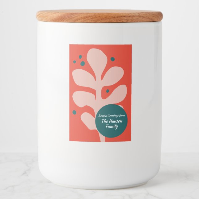 Rótulo Para Comida Ilustração de Natal Desenhada à Mão (Frente)