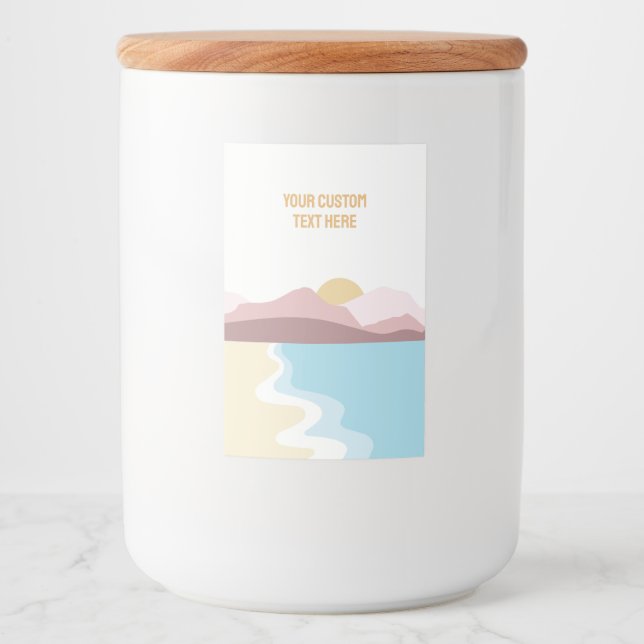 Rótulo Para Comida Ilustração de Natureza de Texto Personalizado (Frente)