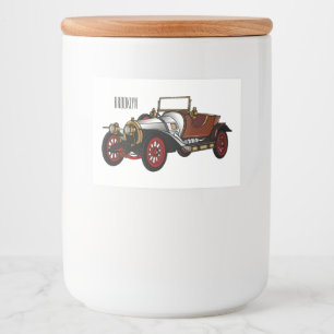 Rótulo Para Comida Ilustração do desenho animado Classic car 1920
