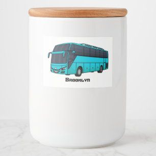 Rótulo Para Comida Ilustração moderna do desenho animado do ônibus