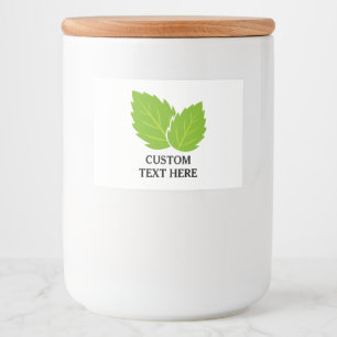 Rótulo Para Comida Ilustração personalizada de erva de folhas de hort