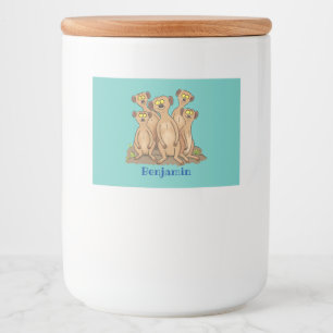 Rótulo Para Comida Imagem animada da família Meerkat