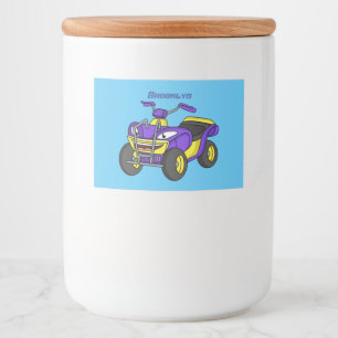 Rótulo Para Comida Imagem de desenho animado de bicicleta Quad Roxo