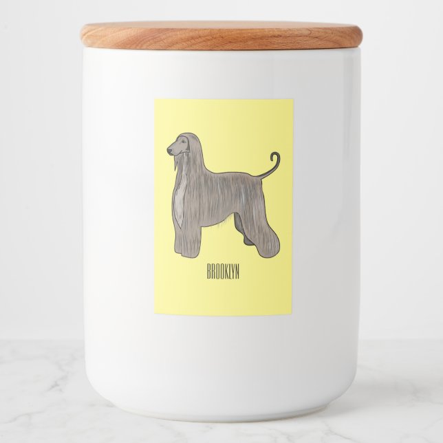 Rótulo Para Comida Imagem de desenho animado de cão de cão de cão de  (Frente)