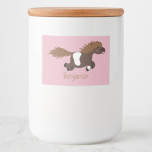 Rótulo Para Comida Imagem de desenho animado de pônei Shetland em ci