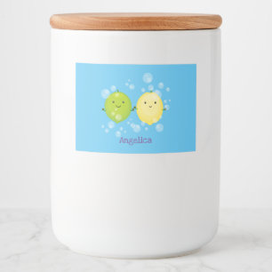 Rótulo Para Comida Imagem de desenho animado do limão de limão feli