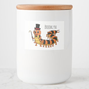 Rótulo Para Comida Imagem de desenho animado em centopeia