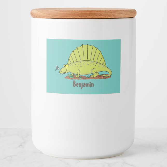 Rótulo Para Comida Imagem de desenho animado verde-claro (Frente)