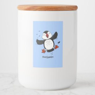 Rótulo Para Comida Imagem de desenho azul de desenho de um puffin bra