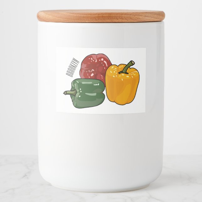 Rótulo Para Comida Imagem de desenho em Capsicum (Frente)